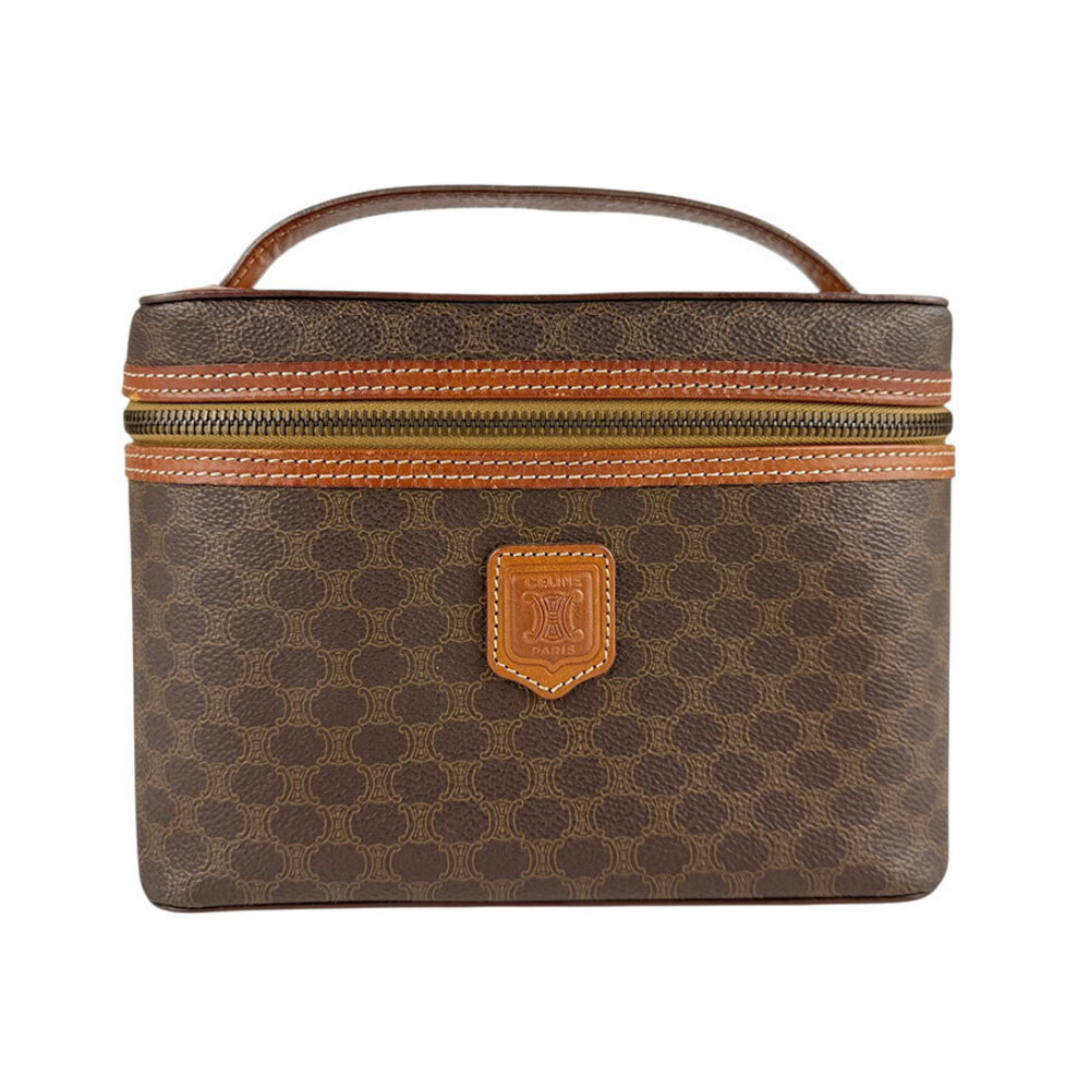 Celine handbag brown Macadam coated canvas leather